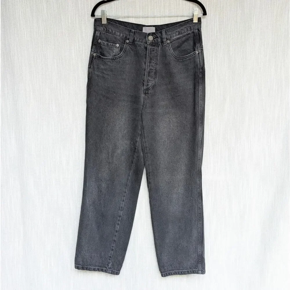 Boyish The Timmy Ultra High-Rise Straight Jeans Womens 29 Black Denim Ankle